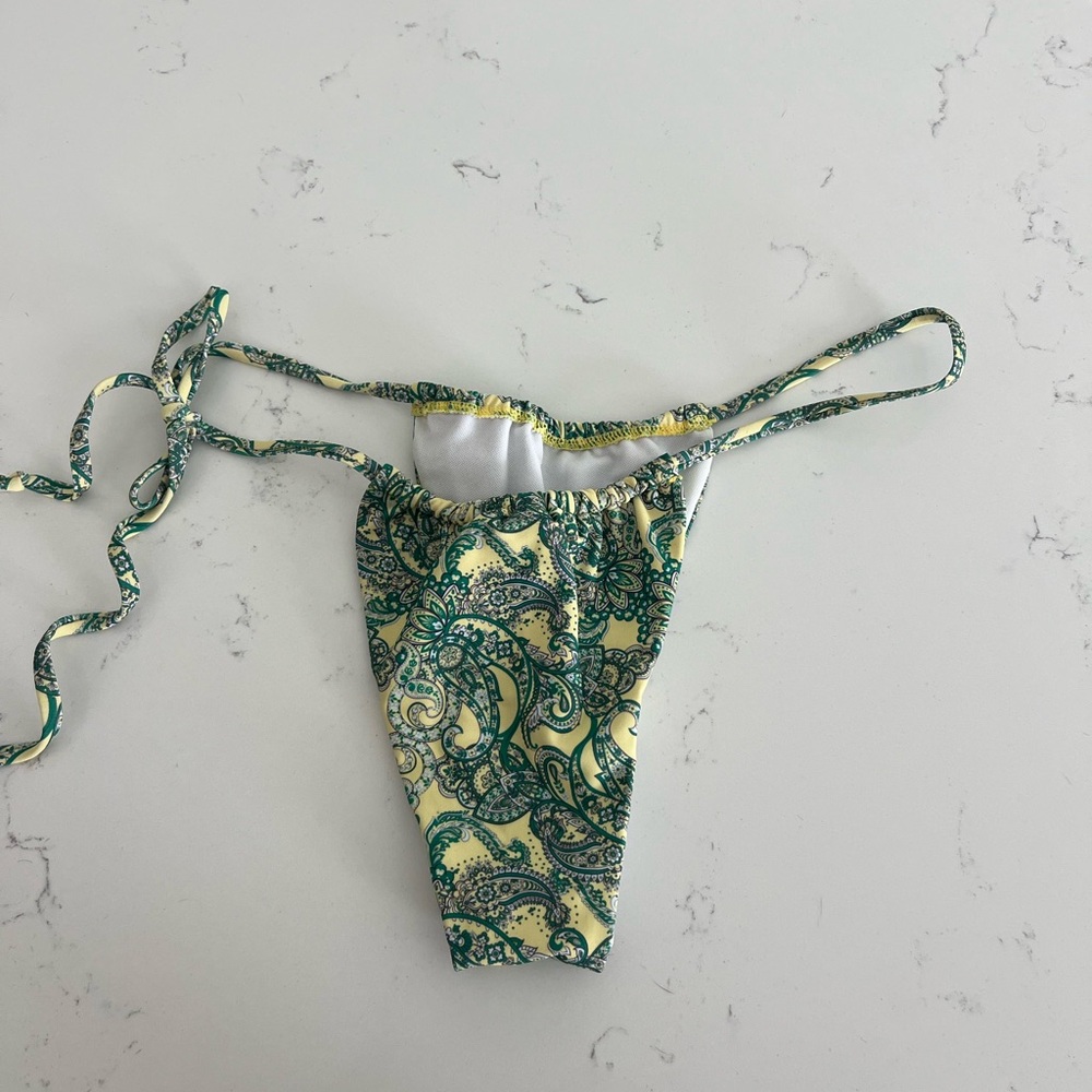 Green and Yellow Paisley Bikini Bottom